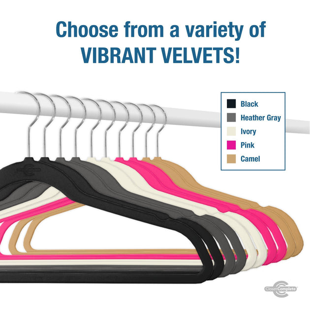 Closet Complete 50 Pack 'Elite Quality' Velvet hangers - Ivory