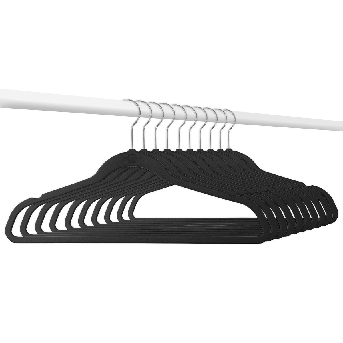 Plastic Extra Wide Suit Hangers, Pack of 20, Width: 17.7,Notched Shoulders  & Swivel Hooks, Black