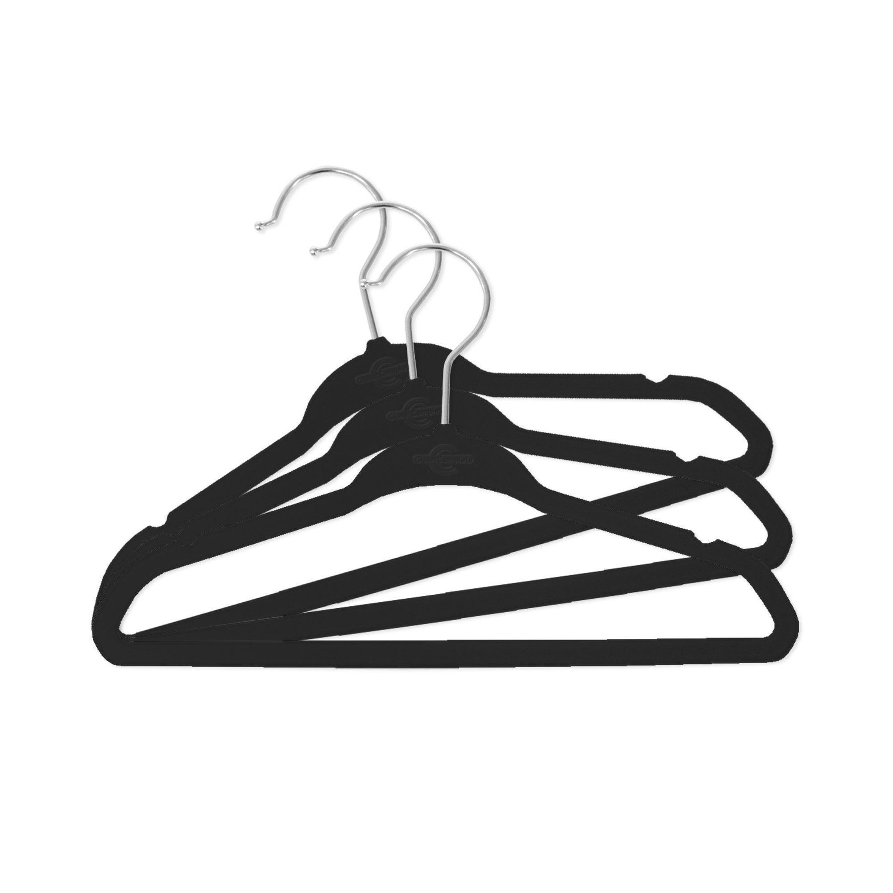 25 Pack Slim Velvet Hangers in Black