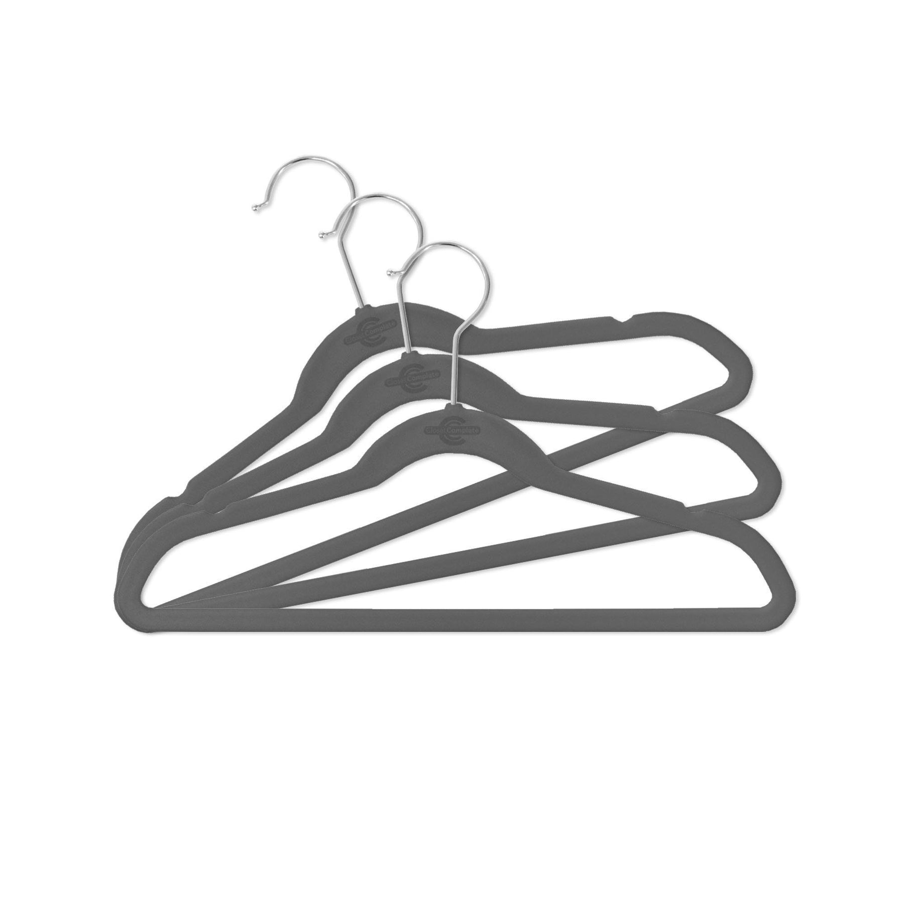 Kid's Non-Slip Velvet Hangers Black Pkg/10, 12 x 1/4 x 8-1/4 H | The Container Store