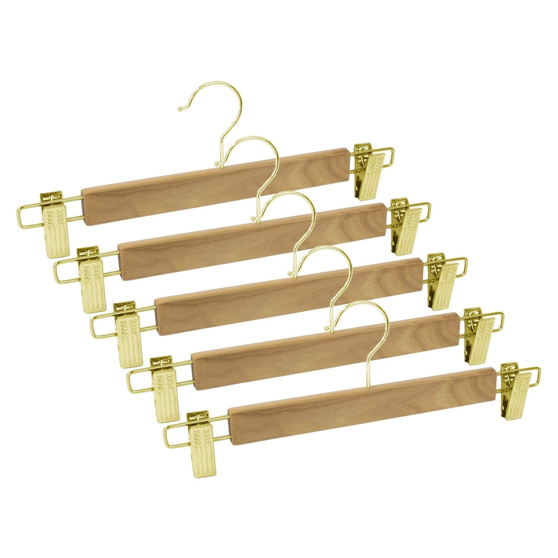 The Great American Hanger Company White Wood Top Hanger, Box of 8 Space Saving 17 inch Flat Wooden Hangers w/ Chrome Swivel Hook & Notches for Shirt