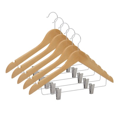 Premium Wooden Suit Hangers with Clips | Skirt Hangers with Clips ...